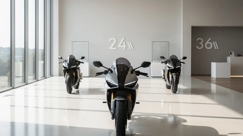 Comparaison visuelle des durées de garantie valeur à neuf pour moto